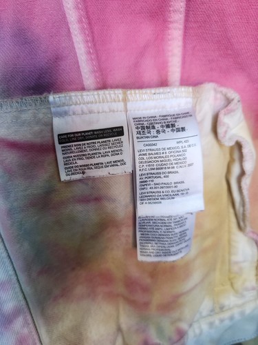 Levis Premium Herren Trucker Jacke Dead Head Tie Dye 2XL Buttergelb Pink Blau - Bild 8 von 19
