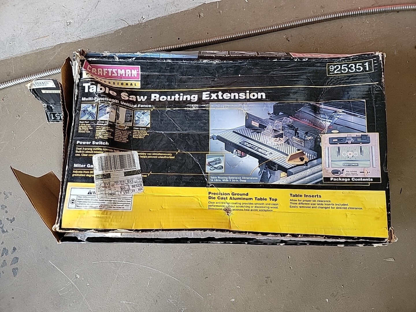 Craftsman 27" x 14" Table Saw Router Extension Wing 171253510 Part 25351 eBay