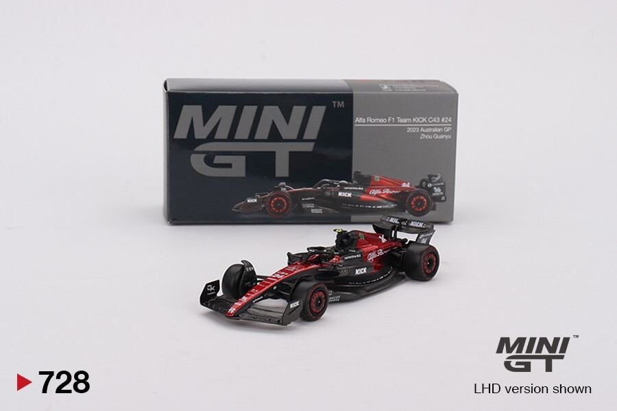 Mini GT 1:64 Alfa Romeo C43 #24 Zhou Guanyu 2023 F1 2023 Australian GP #728 New