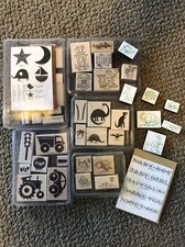 Stampin' Up Wood Mounted Rubber Stamp Sets Lot 47Pcs New And Used