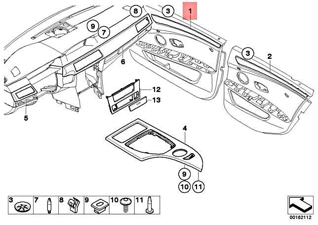 NEU BMW E60 E61 520D 520I DEKORATIVE STREIFEN TÜR VORNE LINKS  