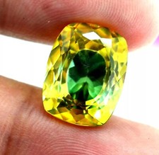 10 Ct Natural Bi-Color Pitambari Sapphire Cushion Cut Loose Gemstone