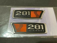 S281 Of Saleen 281 Parts Emblem New Never Installed Chrome Blackorange -1pair