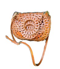 Patricia Nash Pisticci Brown Leather Link Crossbody Purse Bag Boho