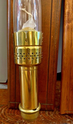 Pair of Brass Railroad Caboose Wall Sconce Lamp With Rowing Ore glass chimney - Picture 6 of 9