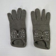 Gap Glove Girl Medium Bow Sequin Sparkle Casual Kid Youth Snow Party Core Nw