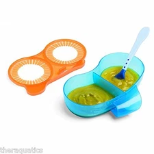Mommy's Helper meal bowl Snap-on lid two baby food jar grippers, heat temp spoon