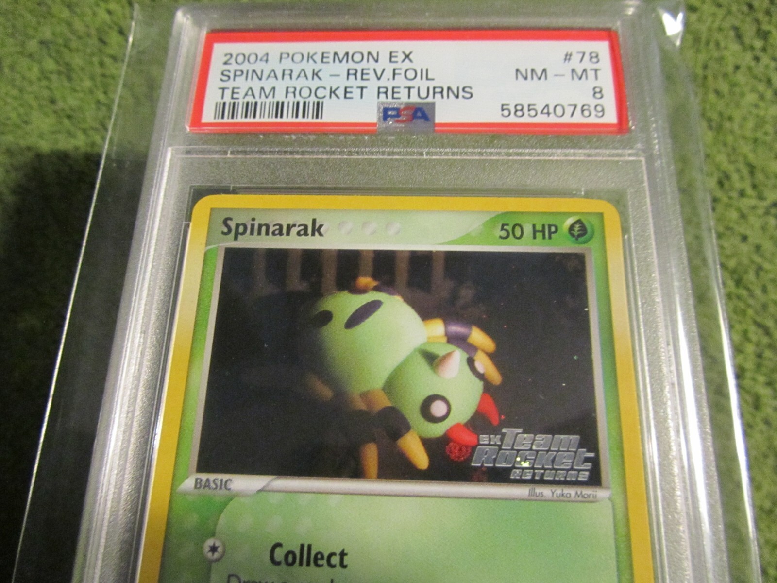 PSA 8 Team Rocket Returns EX Reverse Holo Stamp Spinarak 78/109 in MINT