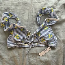 NWT J Crew Flower Seersucker Bikini Top - small