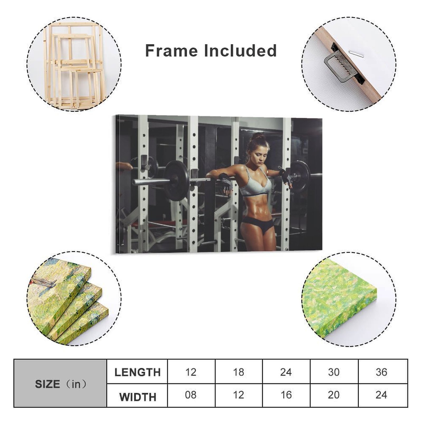 Sexy Fitness Gym Girl Poster Bodybuilding Canvas Poster Picture Print Home Room