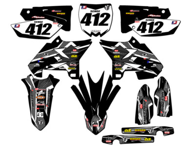 2008-2014 fits UFO RESTYLE YZ 125 PODIUM Black Senge Graphics Kit Compatible ...