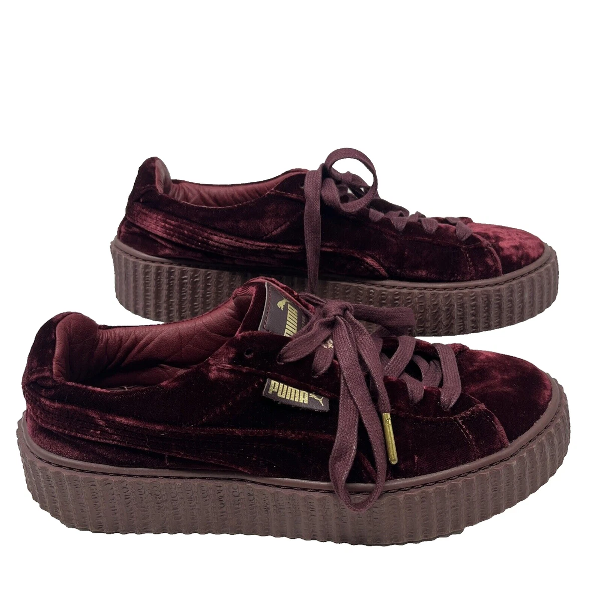 Puma Fenty by Rihanna Creeper Velvet Burgundy Women s Sneakers Shoes Size 9.5