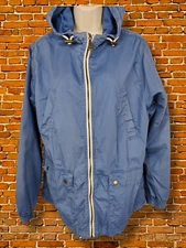 WOMENS COTTON TRADERS UK LARGE DENIM BLUE LIGHTWEIGHT HOODED UTILITY JACKET COAT