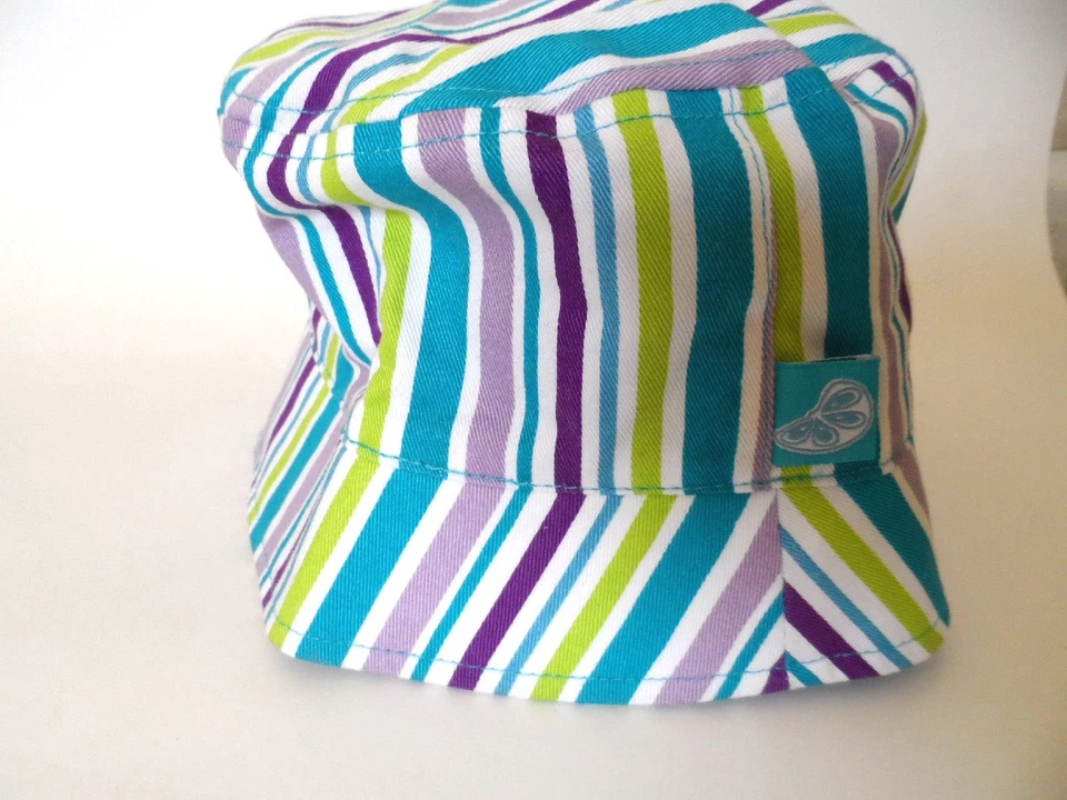 Nuevo sombrero para el sol para niños pequeños 100 % algodón a rayas - niños 3-7 () Foto 4 de 4