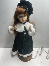 20" Porcelain Treasures Motion Electric Doll w/ Red Hair & Green Velvet Tested