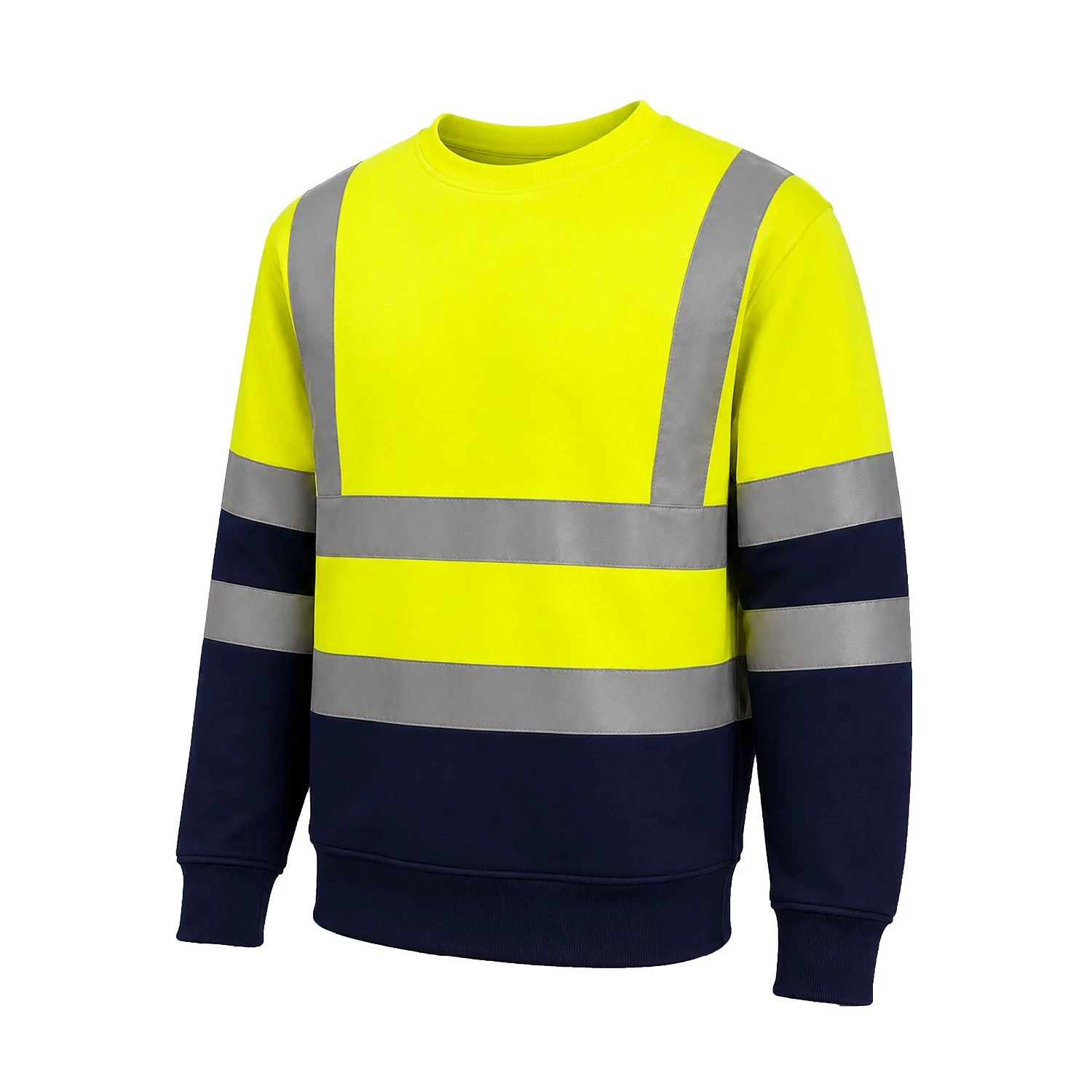 Yellow navy hi-vis sweatshirt front view