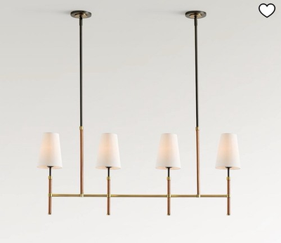 #ad Pottery Barn Harrison Leather Wrapped Linear Chandelier 46quot; $429.95