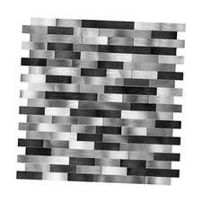 Metal Mosaic Tile Backsplash -LNG Oblong in 10pc/pack Silver Black Grey