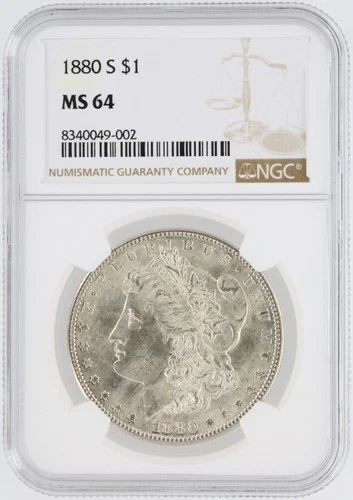 1880-S Morgan Silver Dollar NGC MS64 S$1 San Francisco Minted No Reserve