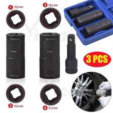 3X 18.5&19.5mm/20.5&21.5mm Double Sided For Ford Wheel Nut Removal Impact Socket