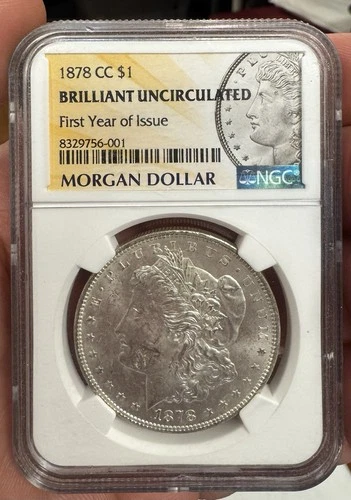 1878 CC Morgan Silver Dollar NGC Brilliant Uncirculated