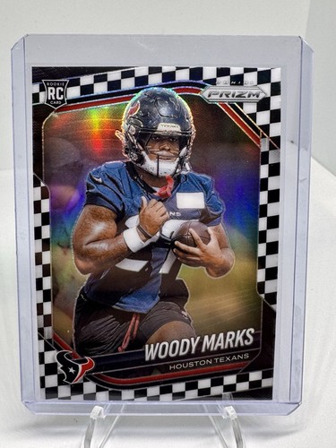 Woody Marks 2025 Panini Black and White Checkerboard Prizm RC #395 Texans
