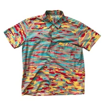 Levi's Shirt Mens Size 2 Medium Multicolor Made & Crafter Button-up Marble Print