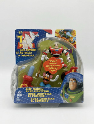 Disney Toy Story Buzz Lightyear Red Rare Fire Fightin 2002 Action Figure READ