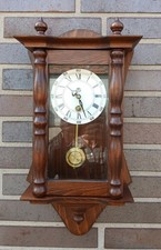 Regulator Wanduhr Pendeluhr Uhr VEB UHRENWERK HALLE, mechan. Werk m. Pendel & 🔑