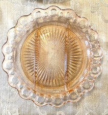 VTG Anchor Hocking Lace Edge Pink Depression ...
