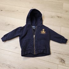 Infant Toddler Polo Ralph Lauren Embroidered Zip Up Hooded Jacket Sz 12M