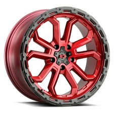 17x8 Vision 405 Korupt 5x4.5 30 Red Black Wheels Rims Set4 76.1