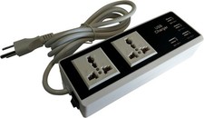 Multi Plug Adapter Power Strip with 2 Universal Outlets and 4 USB Charging Ports