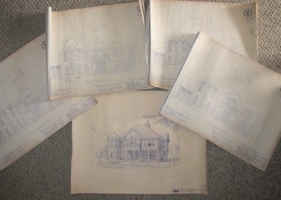 Original 1990 Stately VICTORIAN Style HOME DESIGN PLANS w/ 3 Car Garage & Apt.