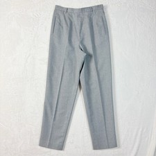 Vtg Talbots Pants Women Sz 10 Light Gray 100 Wool High Waisted Fully Lined