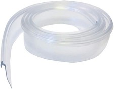 Clear Shower Door Seal Strip 2m Angled Vinyl Slide-In Bottom Sweep Drip Seal UK