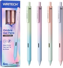 Retractable Gel Pens 0.5mm Fine Point Black Ink 4Pack Aesthetic Gradient Journal