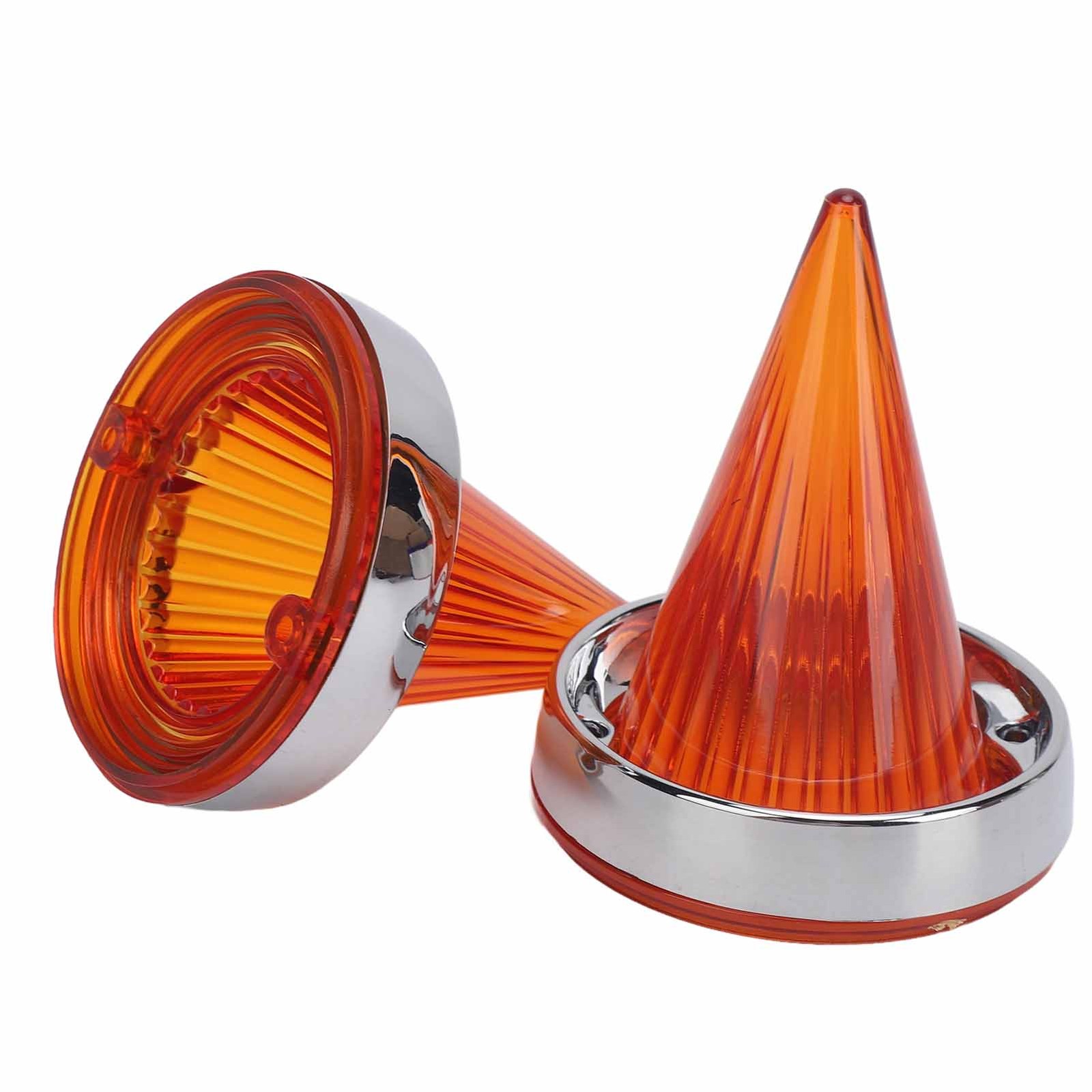 1 Pair Motorcycle Turn Signal Lens Cover Yellow Plated Frame Turn Signal Lights