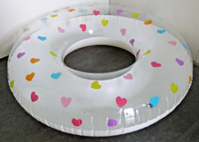 Piękny transp. biały PIERŚCIONEK PŁYWACKI "Herce" firmy Intex, gł. = 80cm / 32" płaski