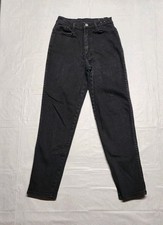 Vintage Jordache High Rise Black Jeans Dark Wash 80s 90s Tapered Size 8 USA Made
