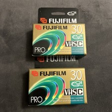 LOT OF 2 NEW SEALED FUJIFILM VHS-C VIDEO CASSETTE TAPES FOR CAMCORDER TC-30 NEW