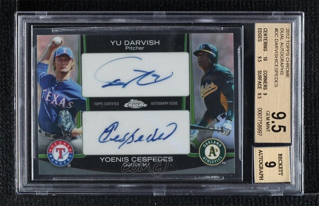 2012 Chrome Dual 5/10 Yu Darvish Yoenis Cespedes BGS 9.5 Rookie Auto RC 1o2