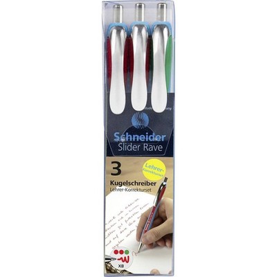 3er Multipack Schneider Schreibgeräte Kugelschreiber Slider Rave XB