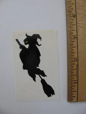 Mrs. Grossman's Stickers WITCH ON BROOMSTICK Halloween 1 Mod 2" X 3.25" NOS b