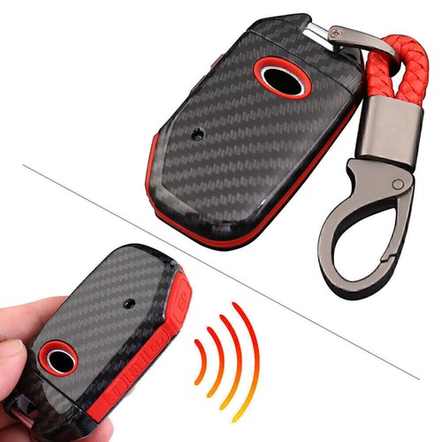 Fit Kia Sorento Sportage Stinger Carbon Silicone Car Remote Key Cover Case - Picture 9 of 12