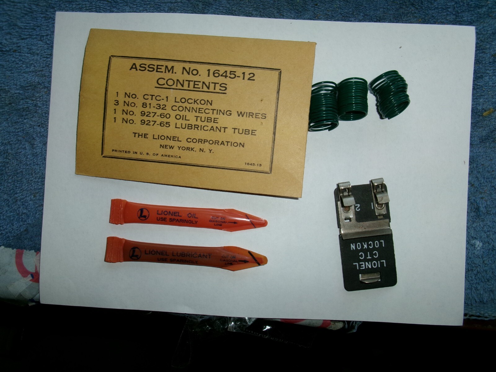 Part Packets Lionel Postwar Parts Packet No. 1645-12 & Contents | eBay