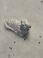 VINTAGE CHALK LYING SHEEP CHRISTMAS NATIVITY MANGER SCENE FIGURINE