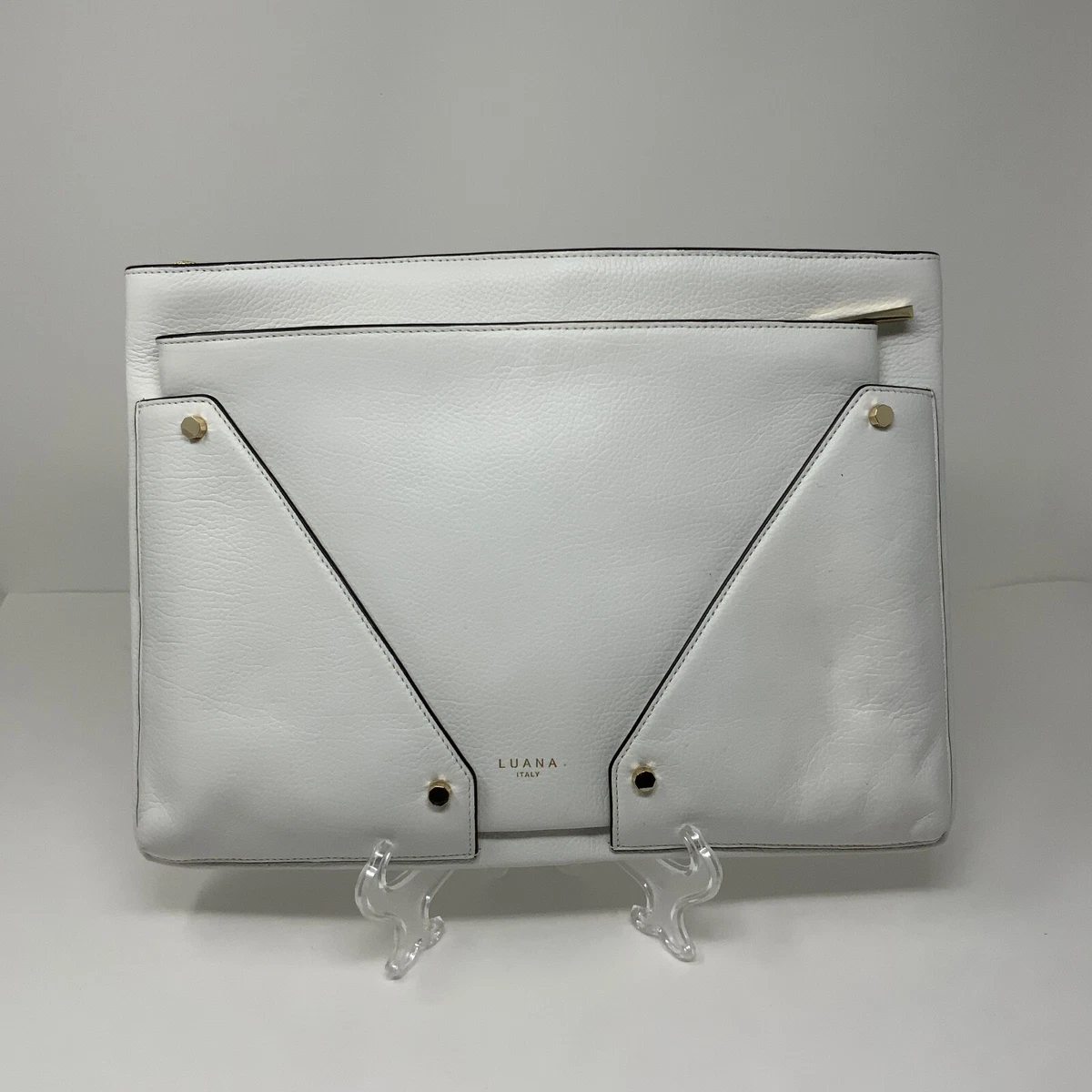 Luana Made In Italy Genuine Leather Top Zip Removable Double