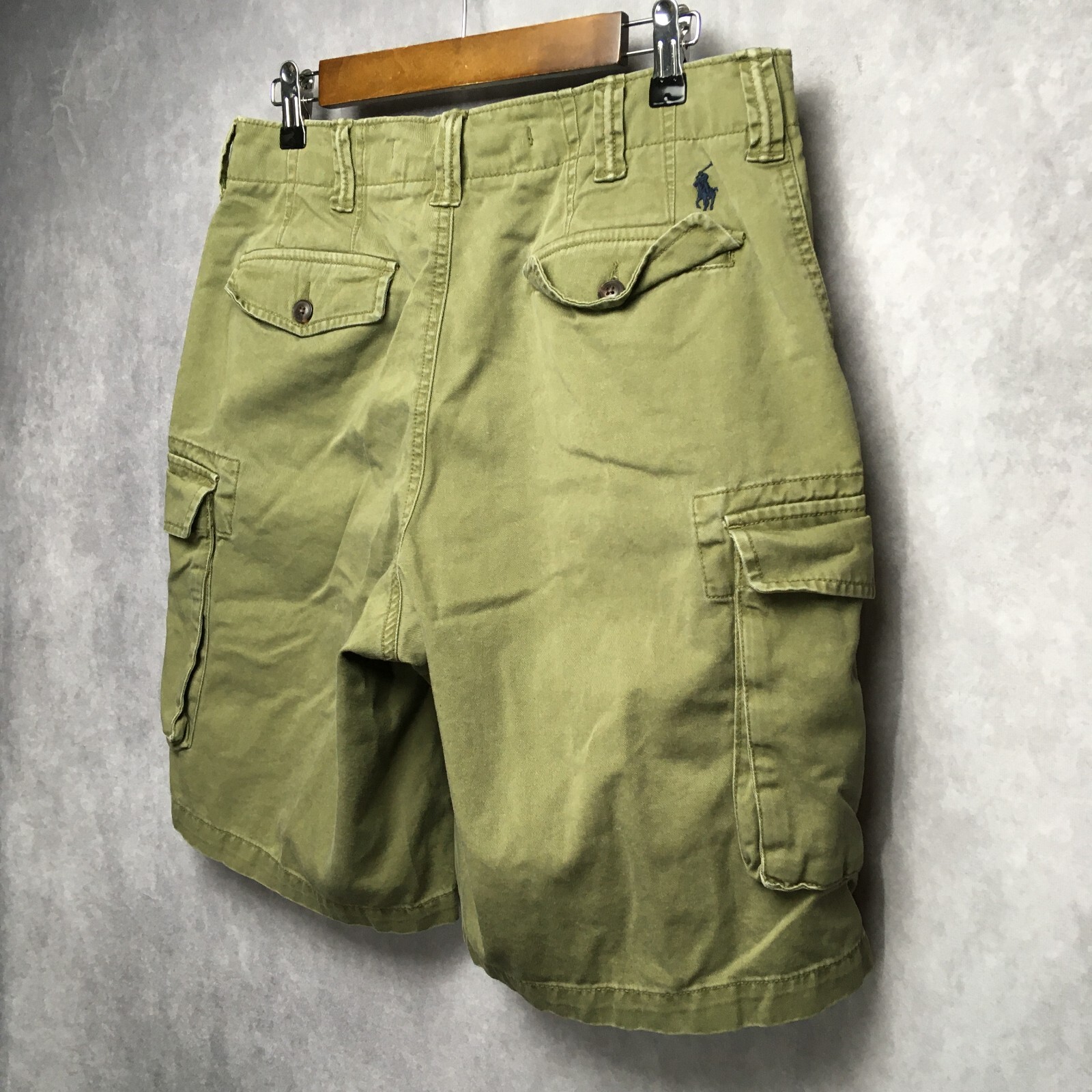 Polo Mens Cargo Shorts 30 Green Relaxed Fit 100 Cott… Gem