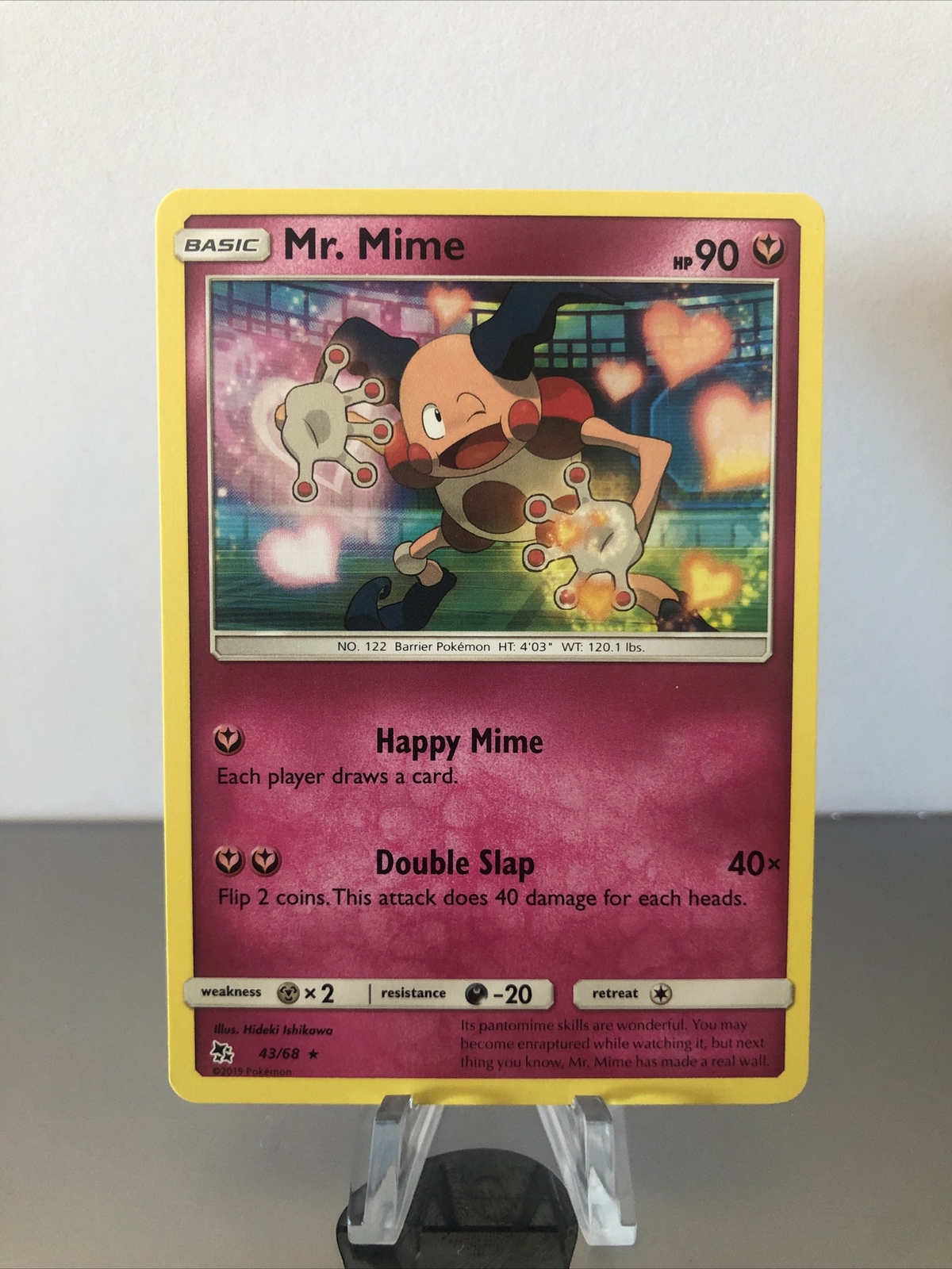 Pokemon Mr. Mime 43/68 - Hidden Fates - Near Mint - Nintendo - 2019 - RARE